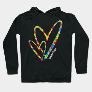 Autism Uncle Autism Awareness Puzzle Piece Heart Hoodie